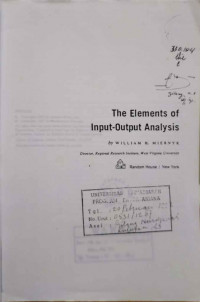The Elements of input-output analysis