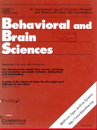 [JURNAL] BEHAVIORAL AND BRAIN SCIENCES (Vol 31 No. 1-4 2008)