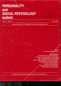 [Jurnal] PERSONALITY and SOCIAL PSYCHOLOGY bulletin (Vol. 24, No. 1-2, January-February 1998)