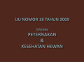 Undang-Undang Peternakan dan Kesehatan Hewan No.18 Tahun 2009