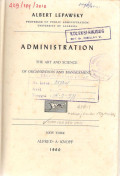 Administration ; The ART Science of organization and management