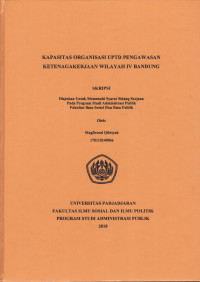 Kapasitas Organisasi UPTD Pengawasan Ketenagakerjaan Wilayah IV Bandung