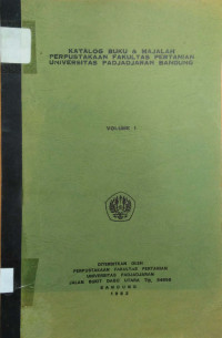 Katalog buku & majalah Perpustakaan Fakultas Pertanian Universitas Padjadjaran Bandung
