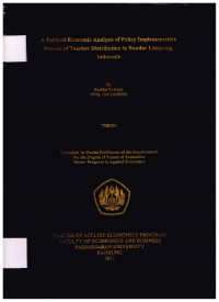A Political Economic Analysis of Policy Implementation Process of Teacher Distribution in Bandar Lampung, Indonesia