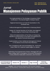 Effects Of Implementation Of The Policy On Postponing Benefits On Performance Of The State Civil Apparatus At Dki Jakarta Provincial Government